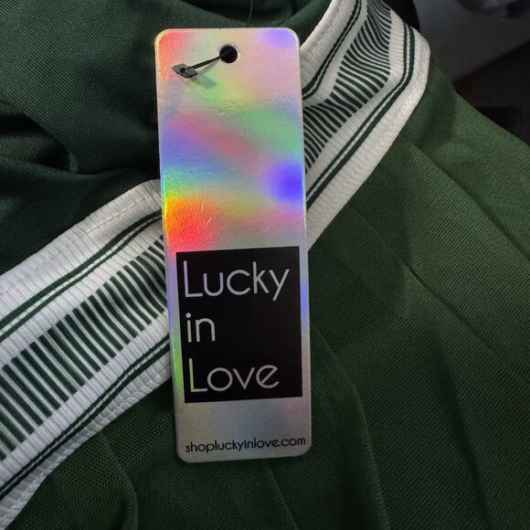 Lucky in Love Level Up Tennis Dress Green & white size Medium NWT - Picture 6 of 10